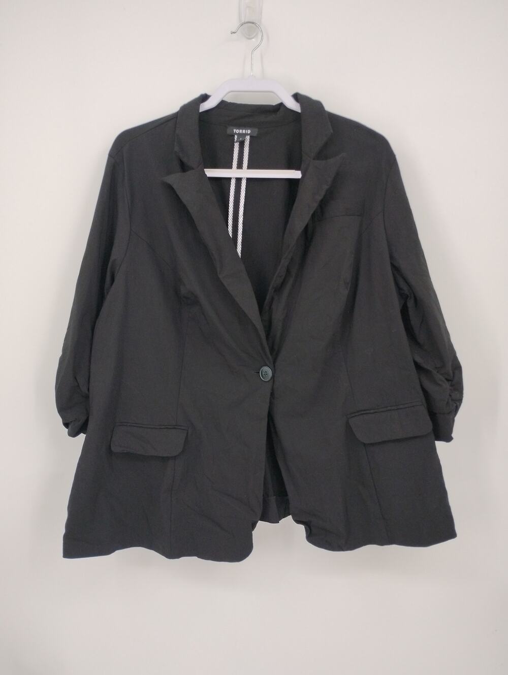 Torrid Studio Lexington Millennium Stretch Blazer 3/4 Sleeve Black size 3